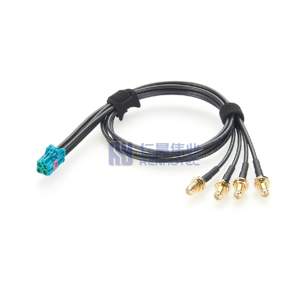 Mini FAKRA Quad Female to 4 x SMA Female Cable - RHT-605-20802