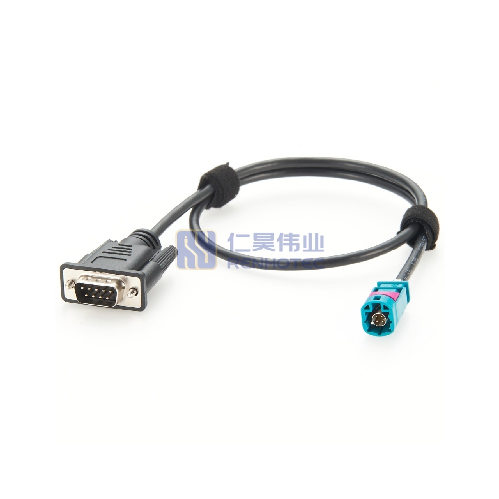HSD 4P Male to DB9 Male Automotive Ethernet Diagnostic Cable - RHT-605-20823