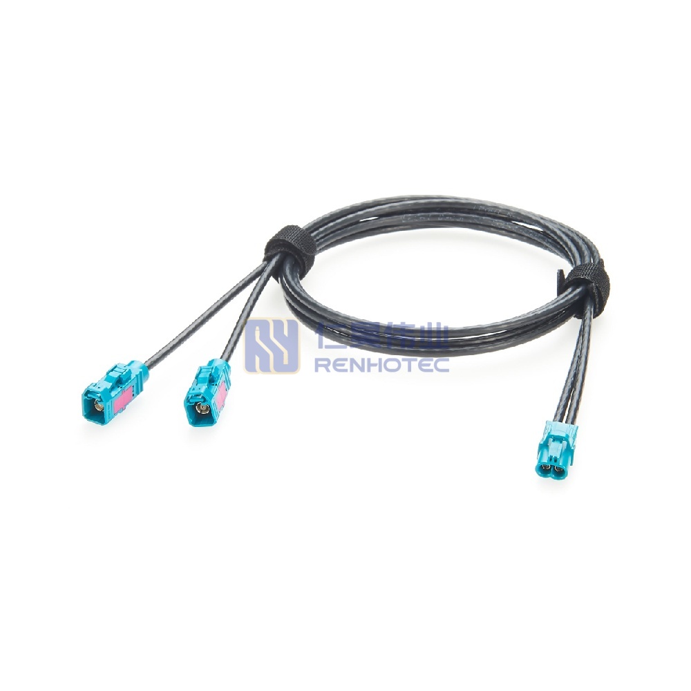 Mini FAKRA Dual Female to 2 FAKRA Female RF Cable - RHT-605-20828