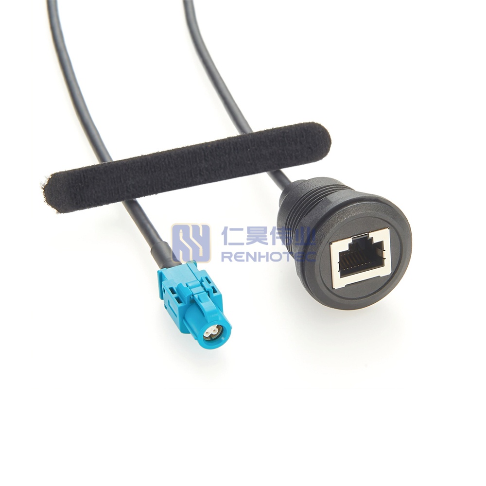 HSD 4P Z Female to RJ45 Female Panel Mount Cable - RHT-605-20845 - Image 2