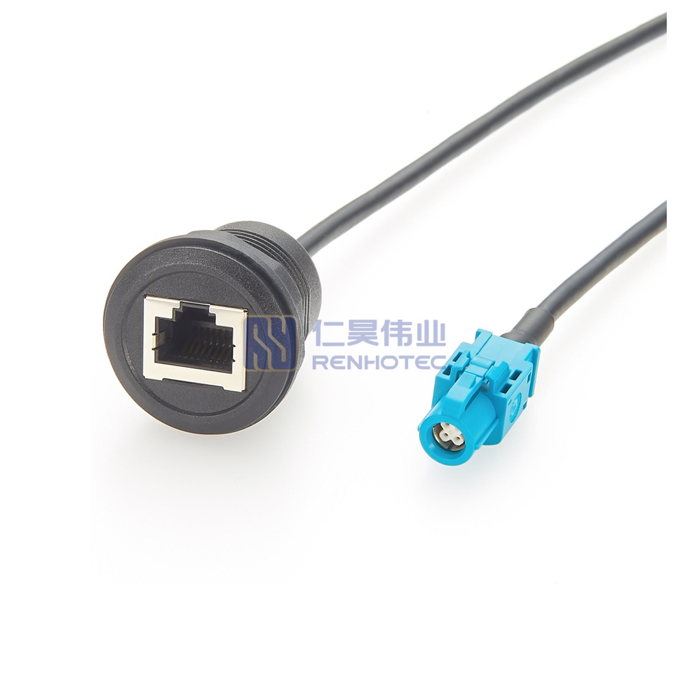 HSD 4P Z Female to RJ45 Female Panel Mount Cable - RHT-605-20845 - Image 4