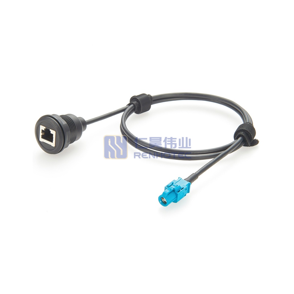HSD 4P Z Female to RJ45 Female Panel Mount Cable - RHT-605-20845