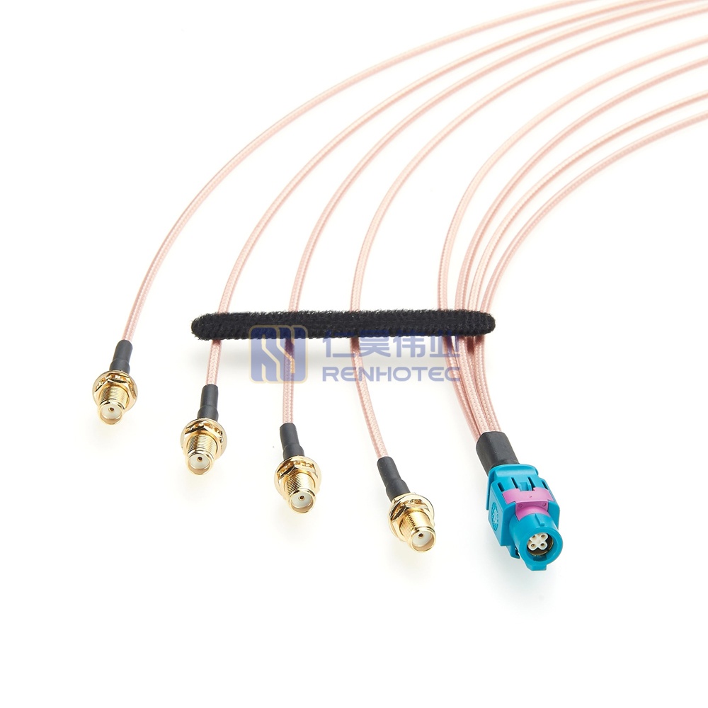 HSD 4P Z Female to 4 SMA Female Cable - RHT-605-20846 - Image 2