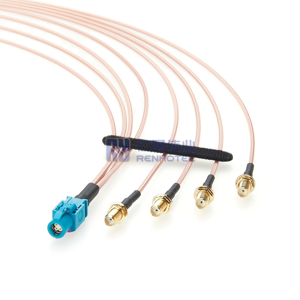 HSD 4P Z Female to 4 SMA Female Cable - RHT-605-20846 - Image 4