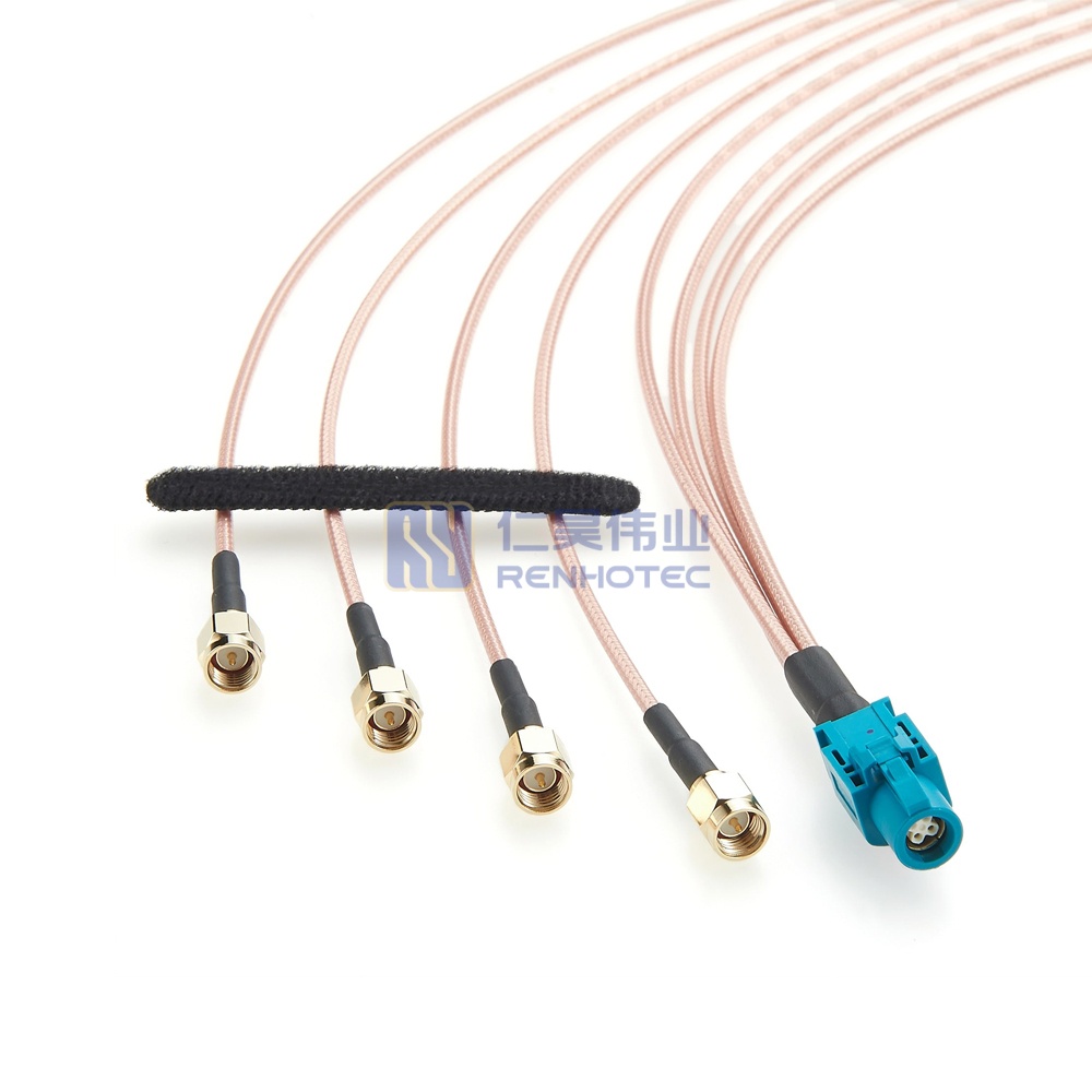 HSD 4P Z Coded Female to 4 SMA Male Cable - RHT-605-20847 - Image 2