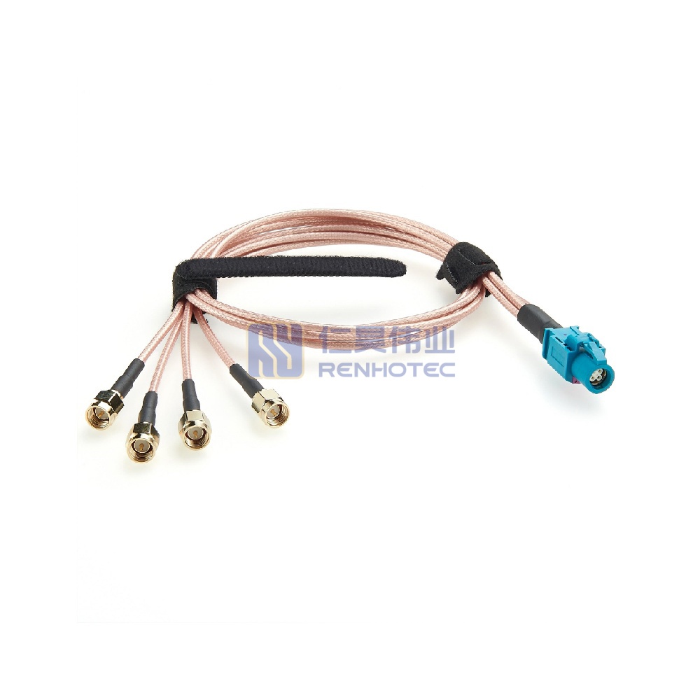 HSD 4P Z Coded Female to 4 SMA Male Cable - RHT-605-20847 - Image 3