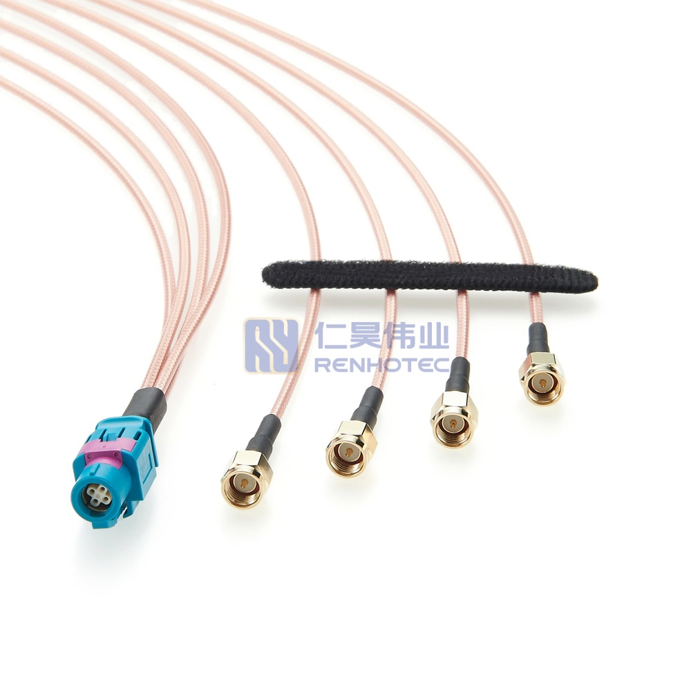 HSD 4P Z Coded Female to 4 SMA Male Cable - RHT-605-20847 - Image 4