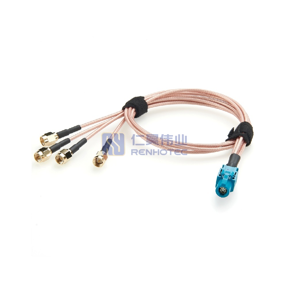 HSD 4P Z Coded Female to 4 SMA Male Cable - RHT-605-20847