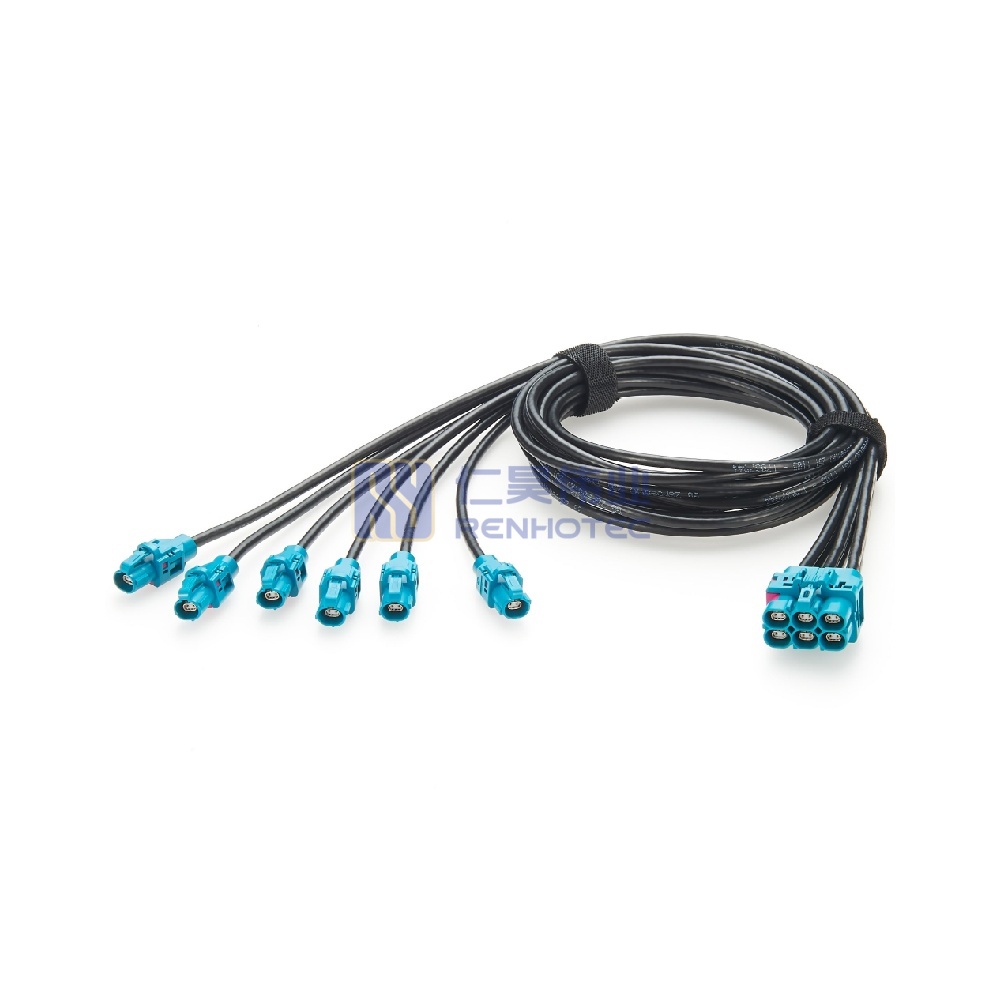 6 in 1 H-MTD Female to Female Automotive Ethernet Cable - RHT-605-20874
