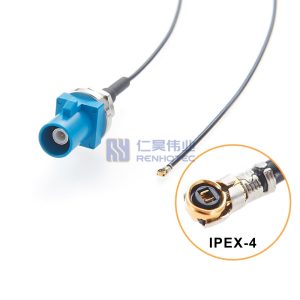 PCB Mount FAKRA Z to IPEX4 Coaxial Cable - RHT-605-20909