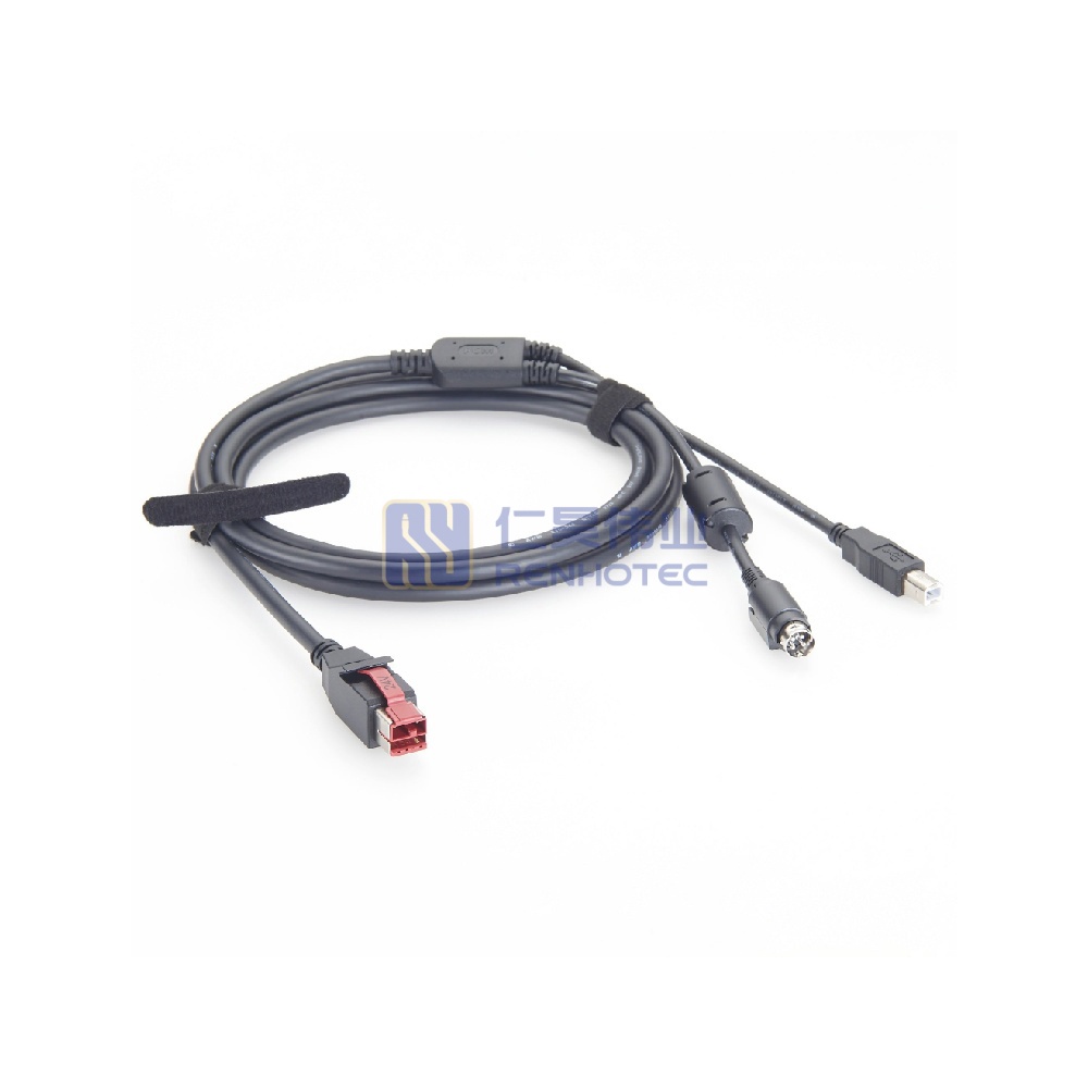 Powered USB Cable 24V to USB Type-B+ Hosiden Power Din 4 Pin - RHT-605-20914 - Image 3
