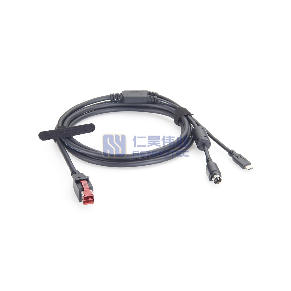 Powered USB Cable 24 V to Hosiden 3 Pin Din + USB-C - RHT-605-20915 - Image 4