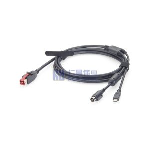 Powered USB Cable 24 V to Hosiden 3 Pin Din + USB-C - RHT-605-20915