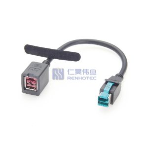 Powered USB Female to Male Extension Cable 12V to 24V - RHT-605-20924