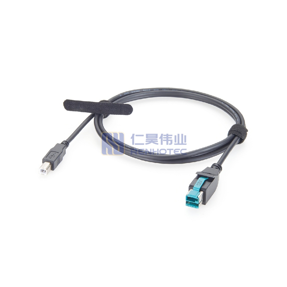 Powered USB 12V to USB Type-B Printer Cable - RHT-605-20926
