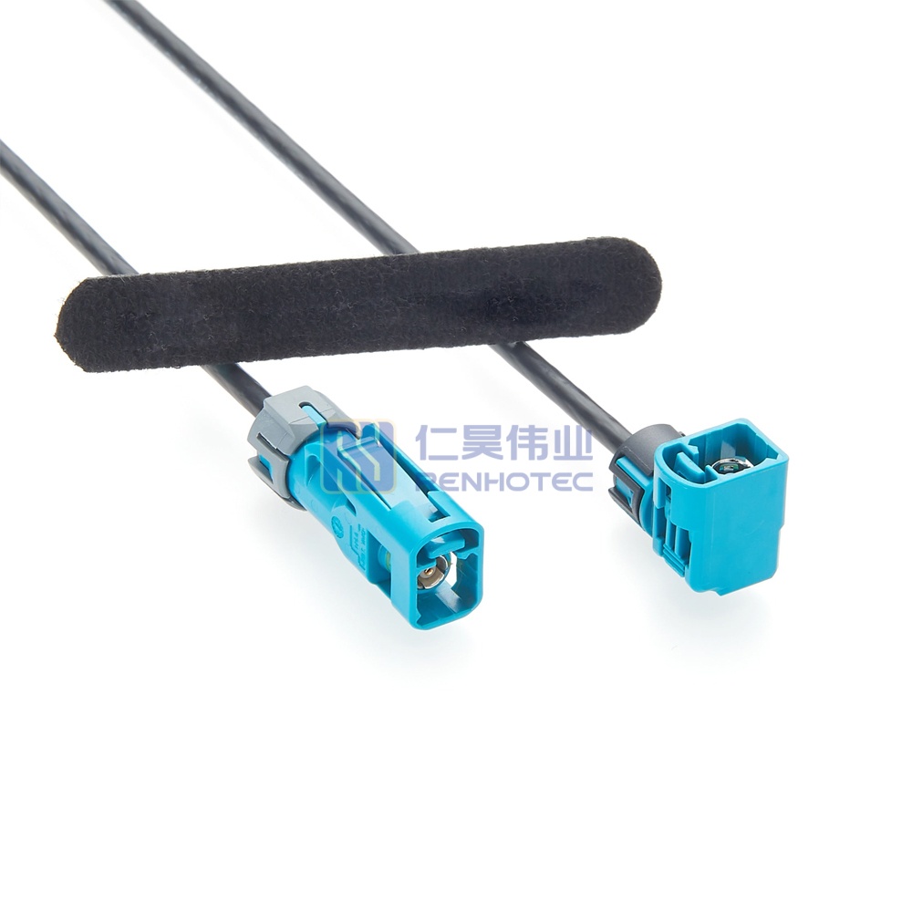 Left Angle Waterproof Fakra Female to Female RF Cable with DACAR 462 - RHT-605-20935 - Image 2