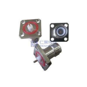 RP-TNC Coaxial Connector Waterproof Jack Male Pin Straight 4 Hole Flange - RHT-615-0231
