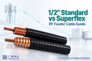 Comparison of 1/2-inch standard and Superflex RF feeder cables for selecting the right coaxial feeder cable.